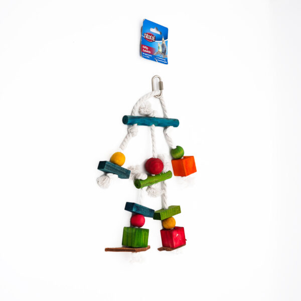 Wooden Toy with Leather and Rope by Trixie