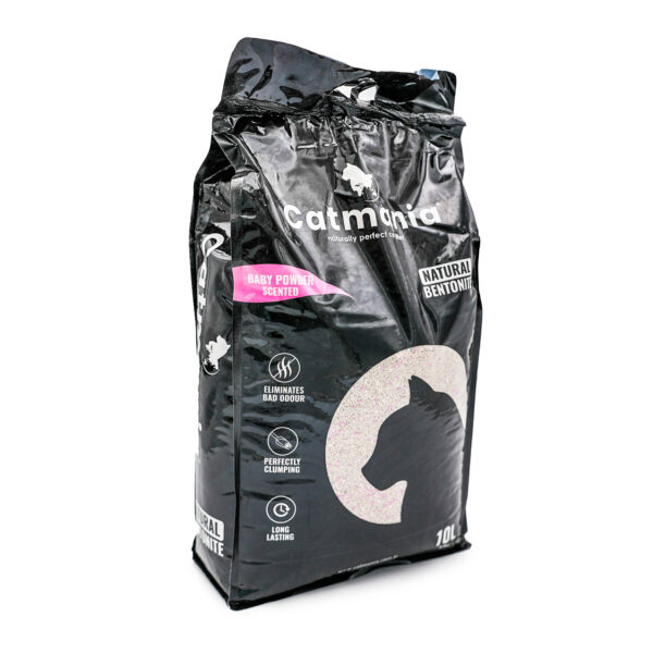 Premium White Cat Litter, Baby Powder Scented by Catmania