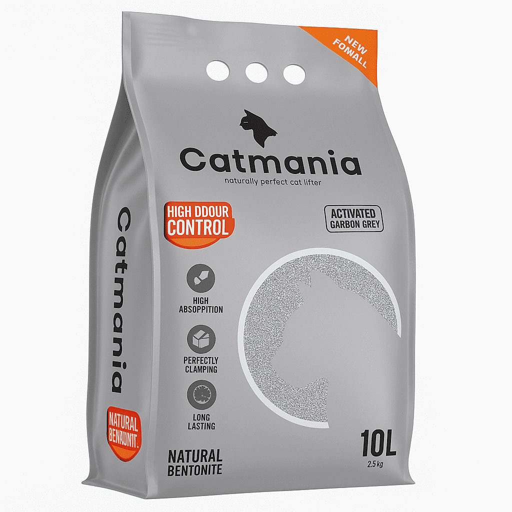 Premium White Cat Litter with Activated Carbon Grey