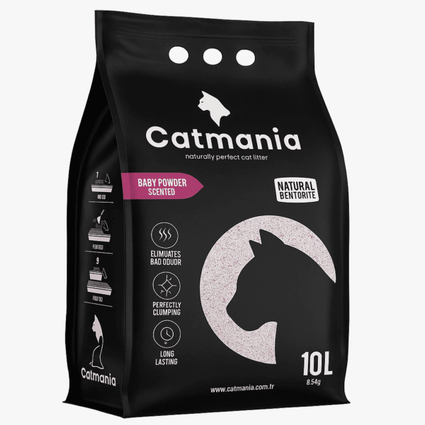 Premium White Cat Litter, Baby Powder Scented by Catmania