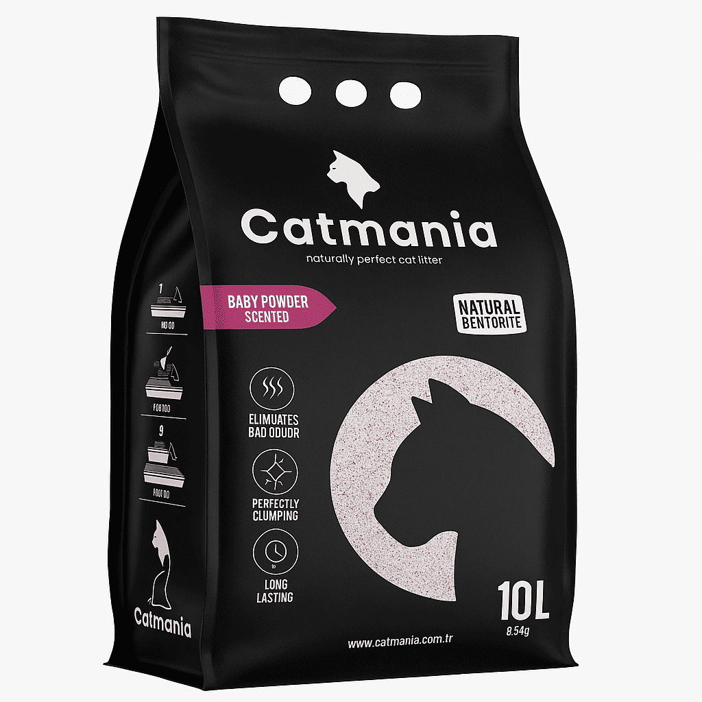 Premium White Cat Litter, Baby Powder Scented by Catmania