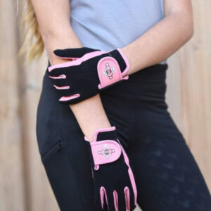 3210554, KIDS RIDING GLOVES LILLI BLACKPINK, SIZE M KERBL