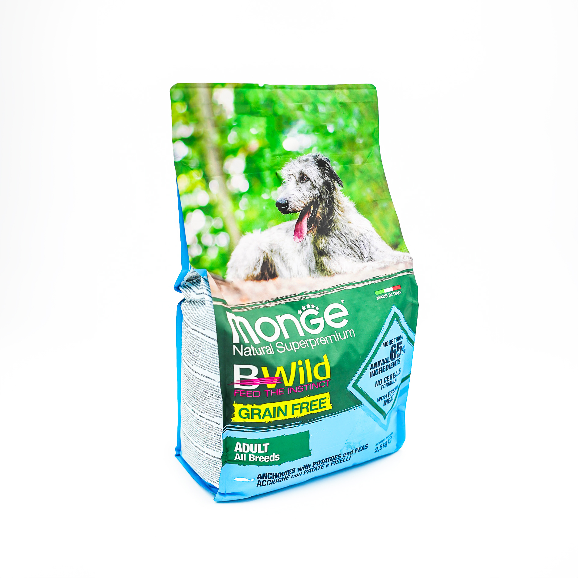 Monge BWild Grain-Free Adult Dog – Anchovies with Potatoes & Peas
