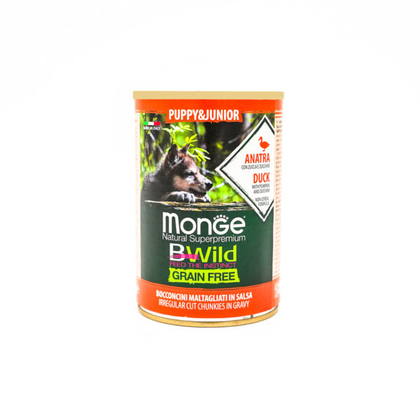 Monge Bwild Grain Free Puppy – Duck with Pumpkin & Zucchini