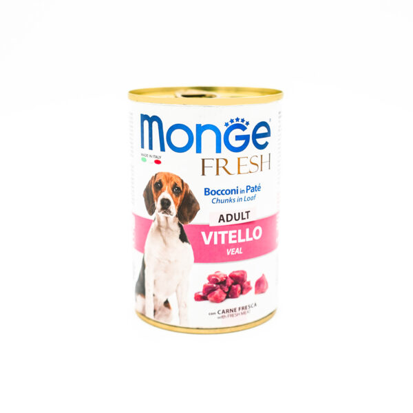 Monge Fresh Adult Dog Chunks in Loaf with Veal