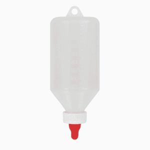 Lamb feed bottle complete with teat, with graduation