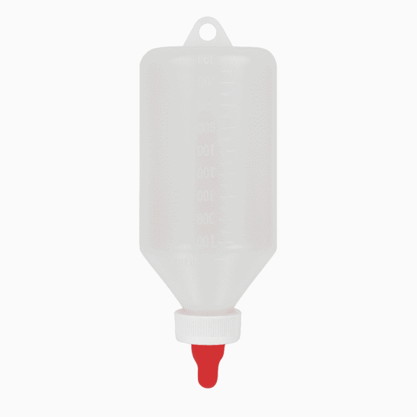 Lamb feed bottle complete with teat, with graduation