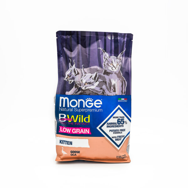 Monge BWild Low Grain Kitten Goose – 1.5kg