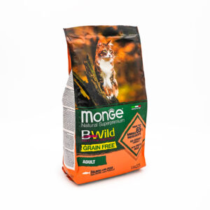 Monge BWild Grain Free Adult Cat Food – Salmon with Peas – 1.5kg