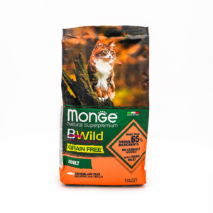 Monge BWild Grain Free Adult Cat Food – Salmon with Peas – 1.5kg