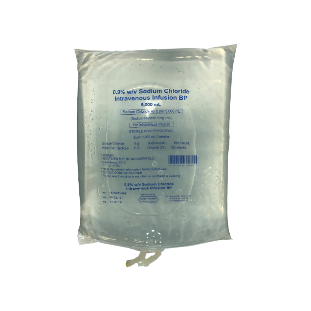 0.9% Sodium Chloride Solution by Qatar Pharma