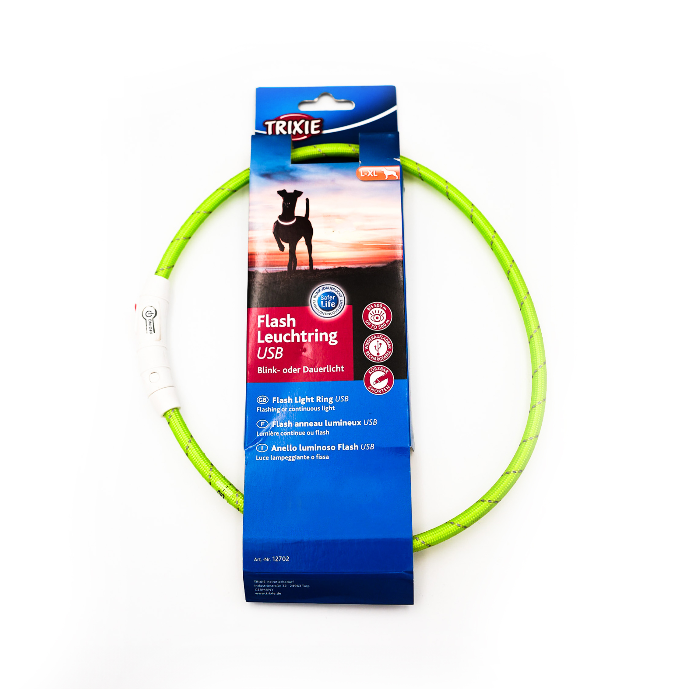 Flash Light Ring USB Green by Trixie