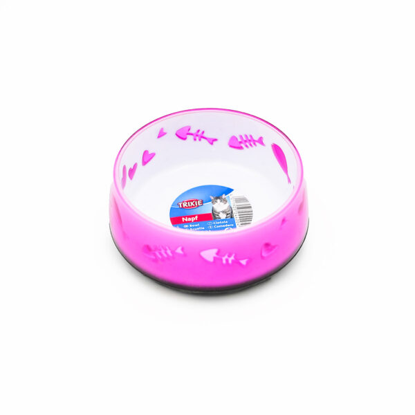 Lovely Cat Plastic Bowl with Rubber Base by Trixie