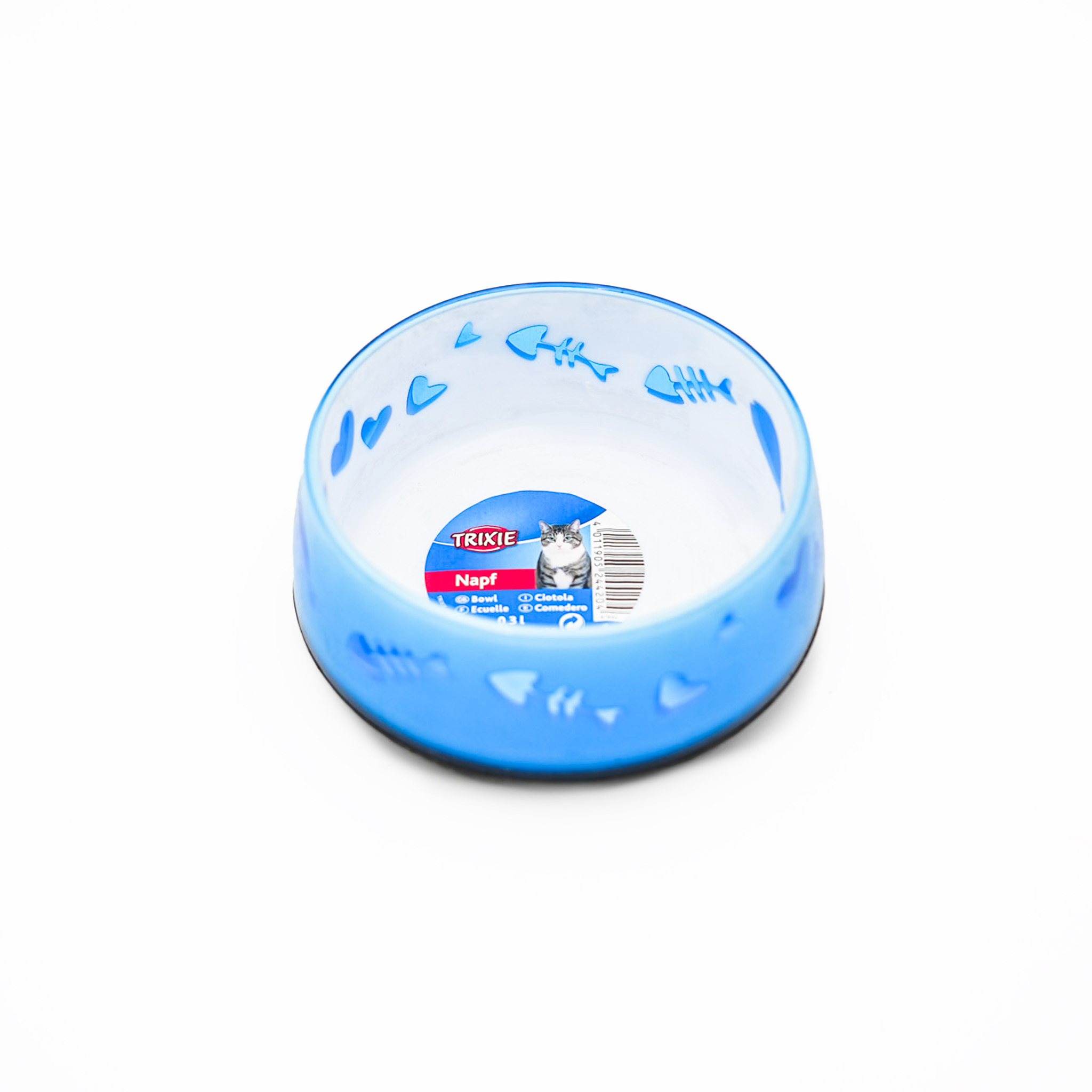 Lovely Cat Plastic Bowl with Rubber Base by Trixie