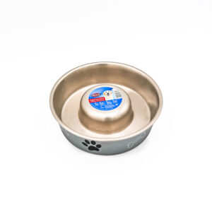 Slow Feed Stainless Steel Bowl, Plastic Coated by Trixie