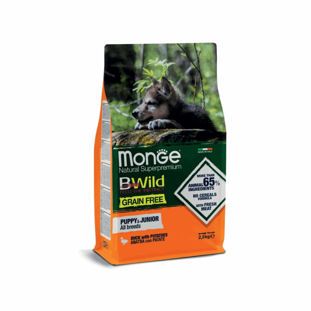 BWild Grain‑Free Duck & Potatoes Puppy & Junior All Breeds by Monge