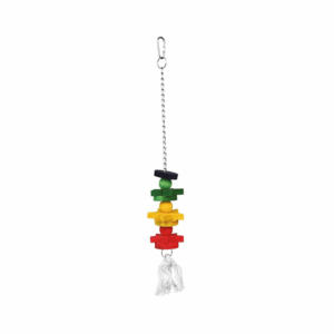 Colourful Wooden Toy with Chain/Rope by Trixie