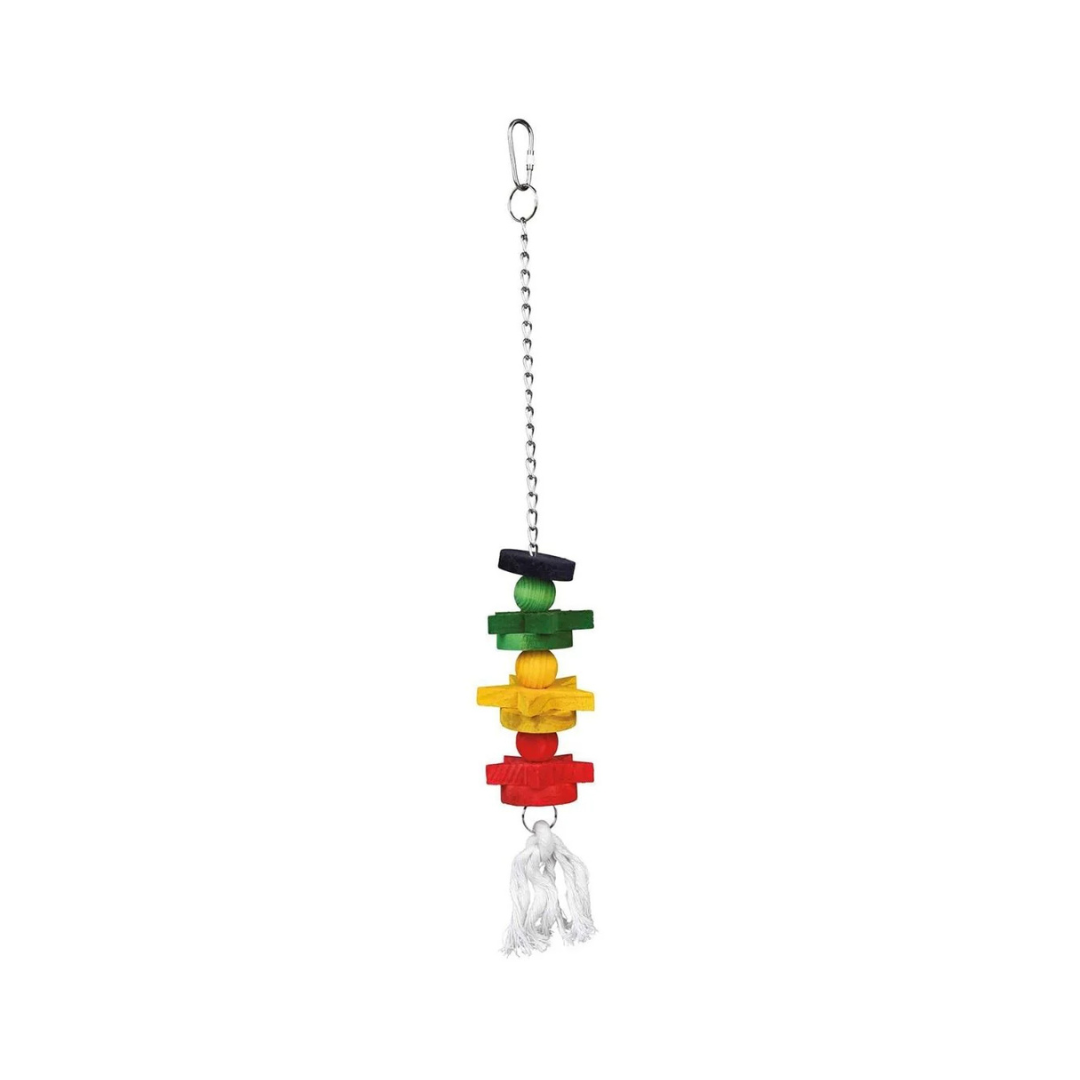 Colourful Wooden Toy with Chain/Rope by Trixie