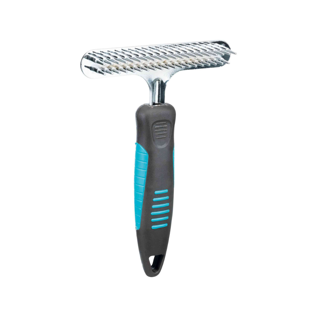METAL GROOMER - TWO ROWS - FINE TEETH - 11 × 15 CM - TRIXIE