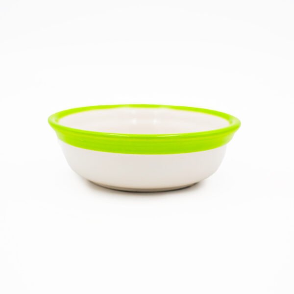Ceramic Bowl with Holder (0.3 L/13 cm) – White/Green by Trixie