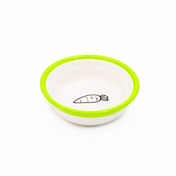 Ceramic Bowl with Holder (0.3 L/13 cm) – White/Green by Trixie
