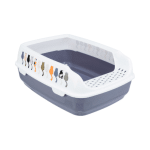Delio Cat Litter Tray with Rim by Trixie Purple-white
