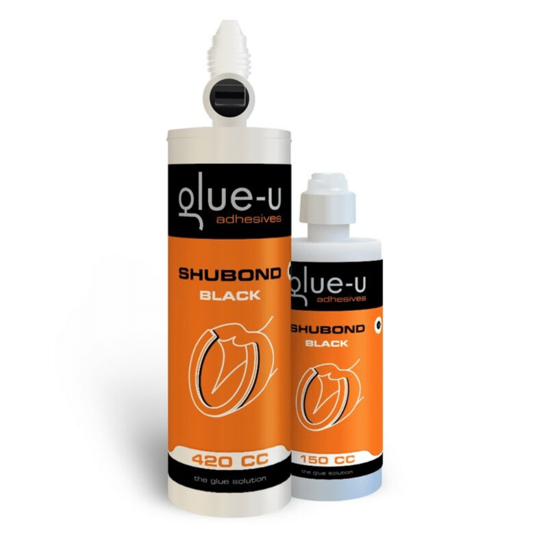 GLU U Shufit Acrylic Glue 150 ml Black by Mustad