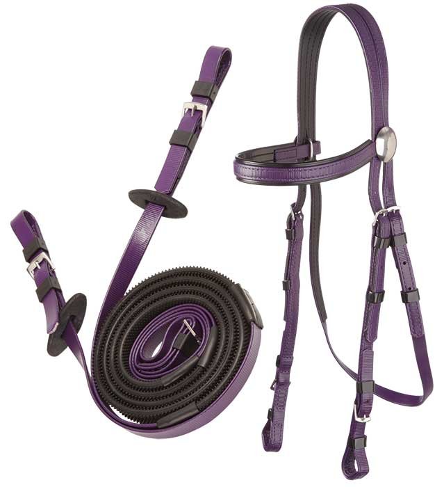 Race Bridle & Buckle Reins by Zilco-purple